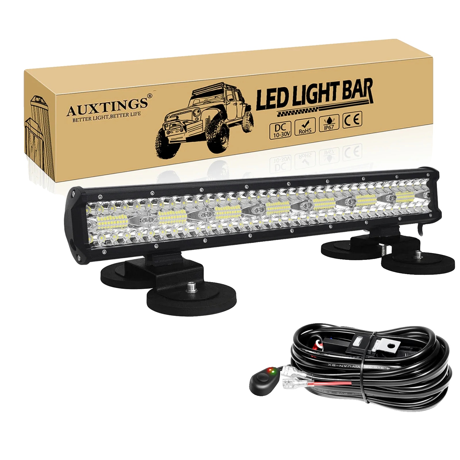 Led-lichtleiste, Kombi-strahl, Wasserdichtes Design, 8d 17in Drahthalter