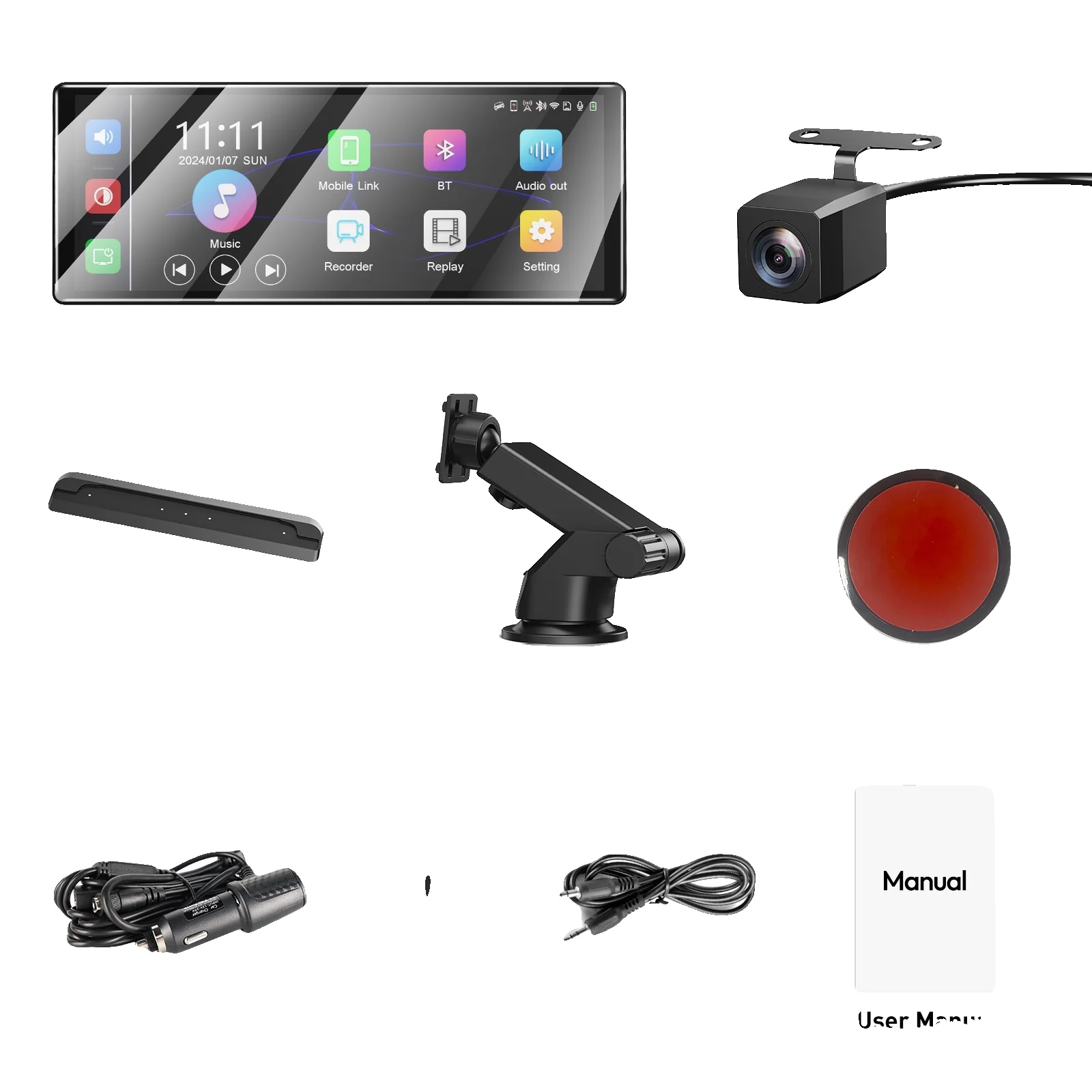 Autoradio, 4k-display, Dual-lens Dashcam, 11,3 Zoll Carplay