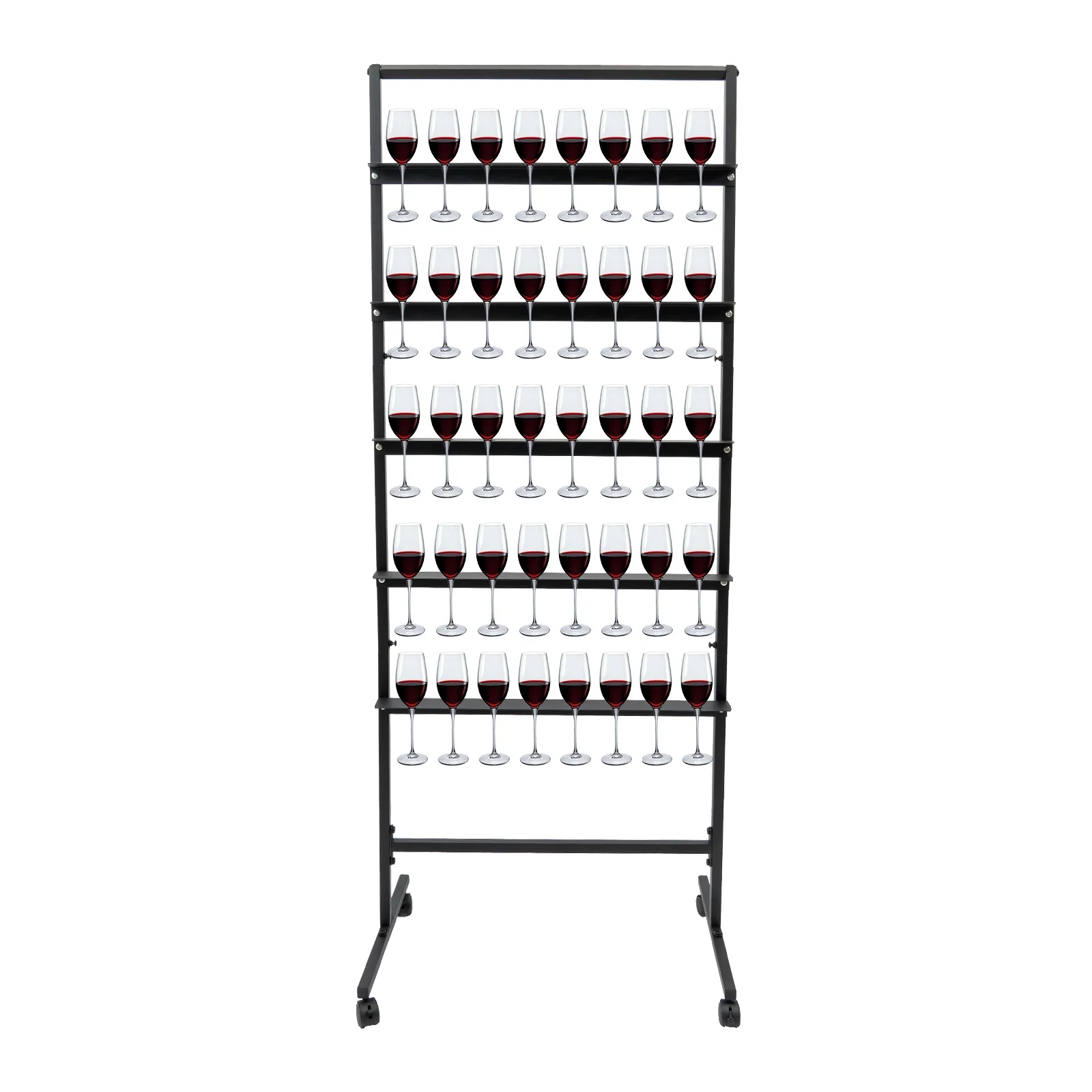 Champagnerflöten-ständer, 5-stufiges Design, Platzsparende Lösung, Schwarz