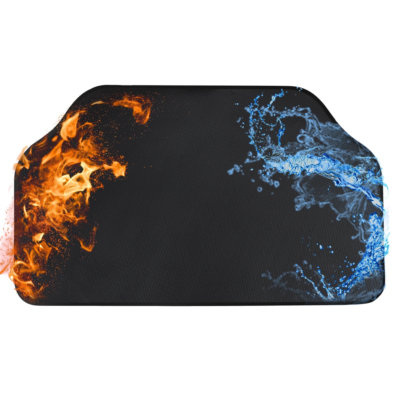 Feuermatte, Flammhemmend, Rutschfester Design, Schwarz, 60x102cm