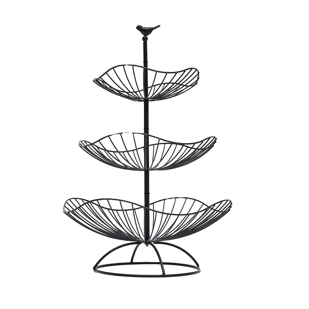 Obststand, 3-stufiges Design, Dekorativ Und Funktional, Schwarz