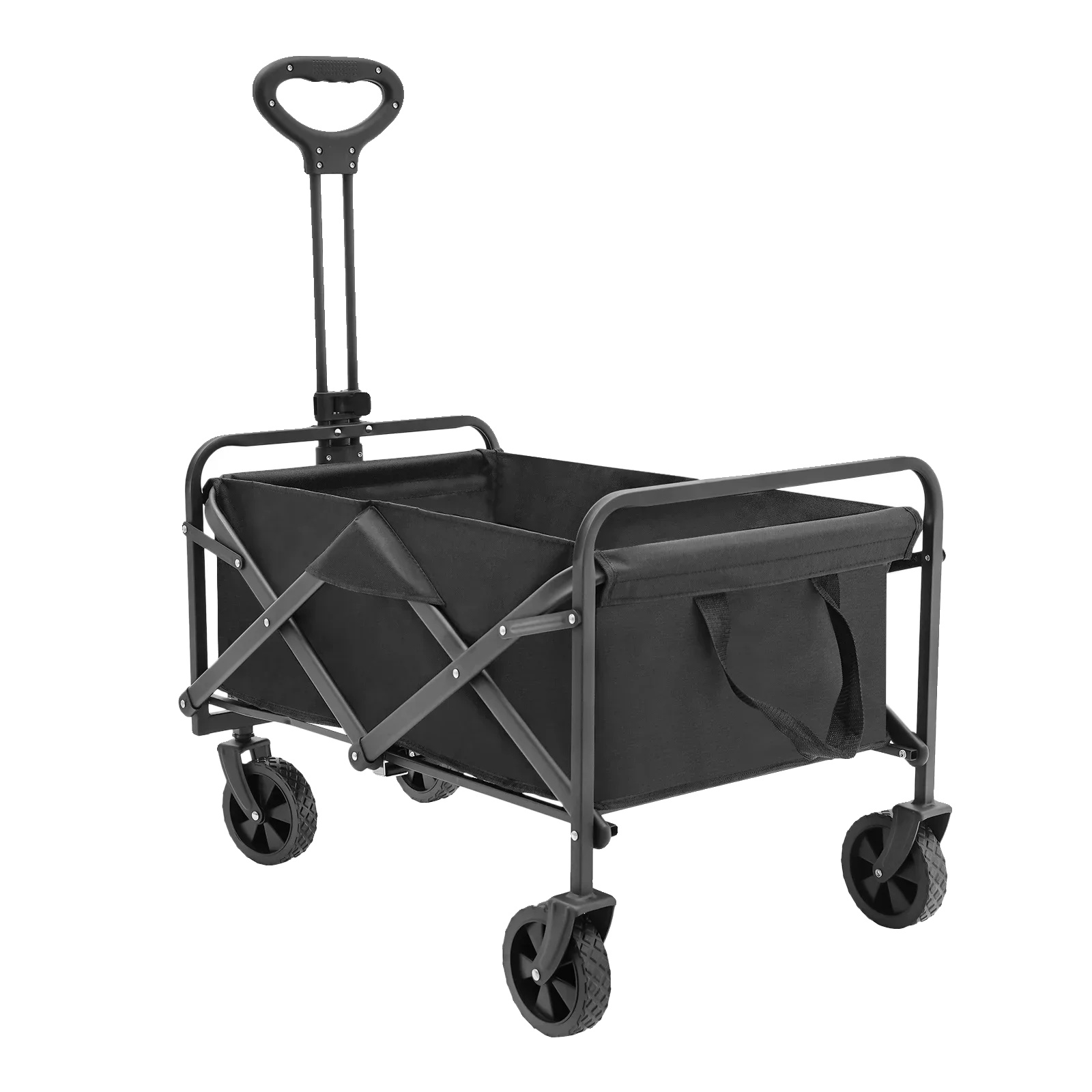 Handwagen, Hohe Tragfähigkeit, Faltbares Design, Schwarz
