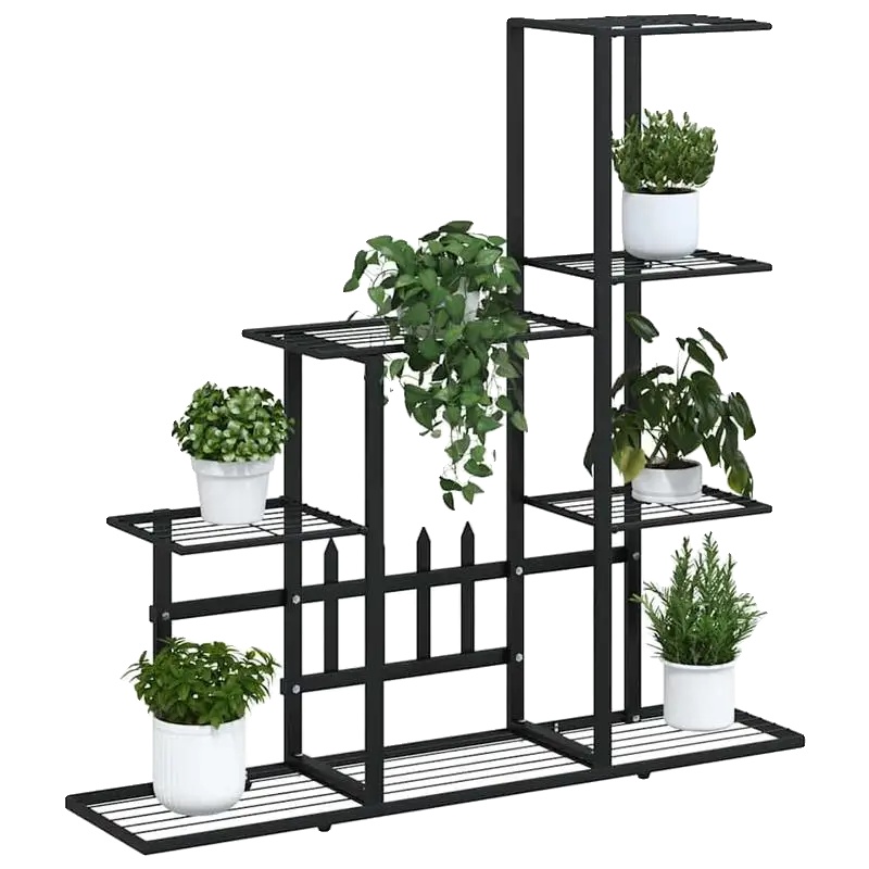 Pflanzenständer, Modernes Design, Platzsparende Lösung, Schwarz