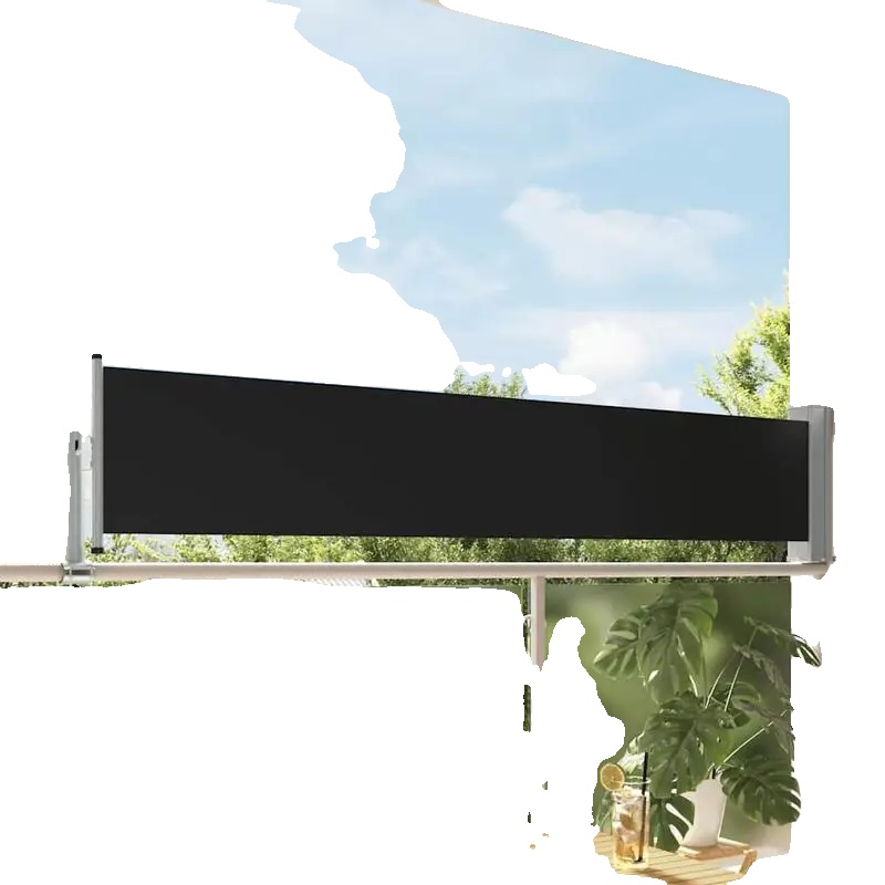 Terrassenmarkise, Einziehbares Design, Sichtschutz Für Den Außenbereich, Schwarz