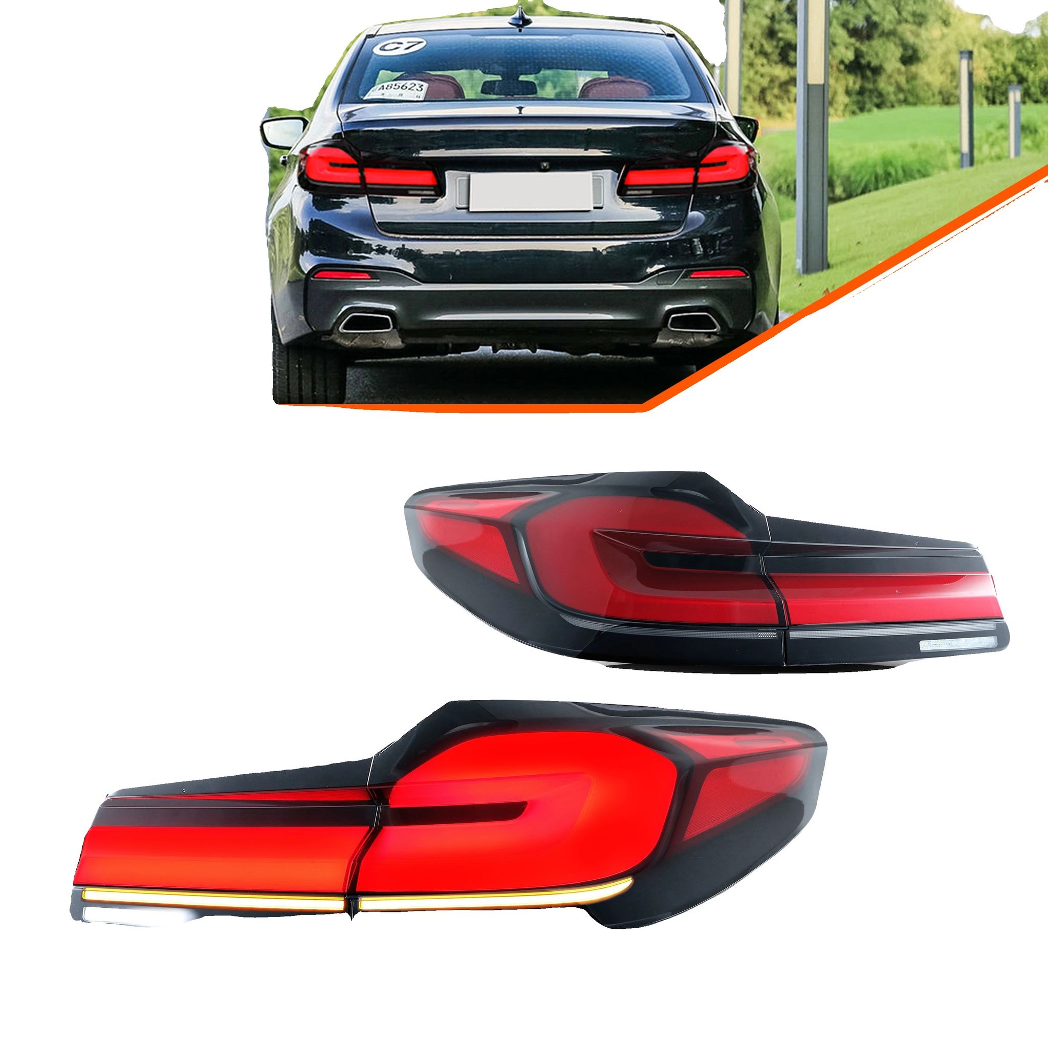 Led-rücklichter, 35w, 12v, 3400lm, Sequenzielle Blinker, Kompatibel Mit G30 F90 M5 5er-serie (2017-2020)