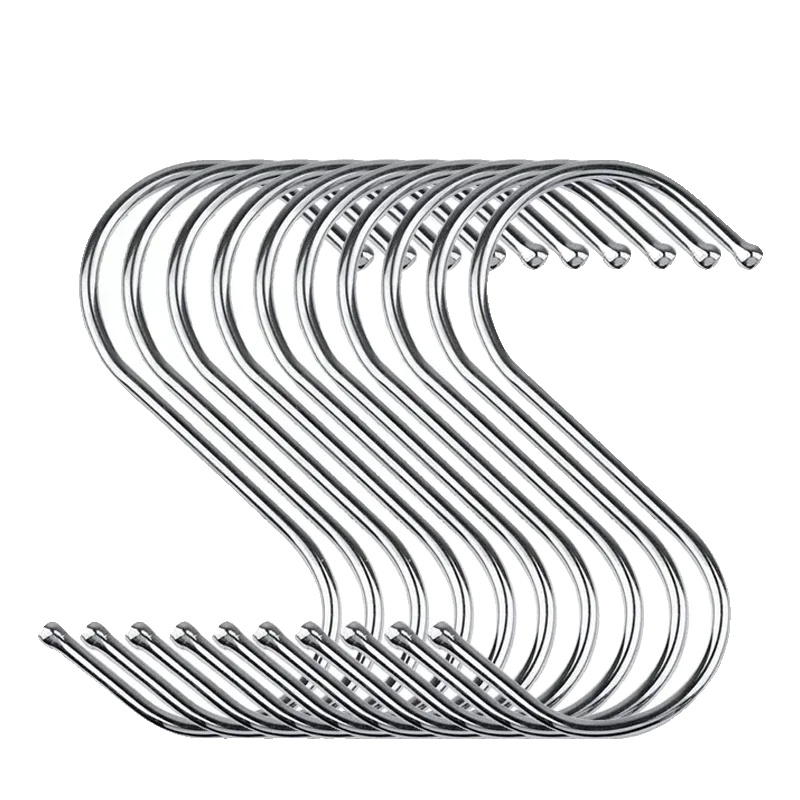 Hängende Haken, S-förmiges Design, Langlebiger Edelstahl, 9cm, 50stück