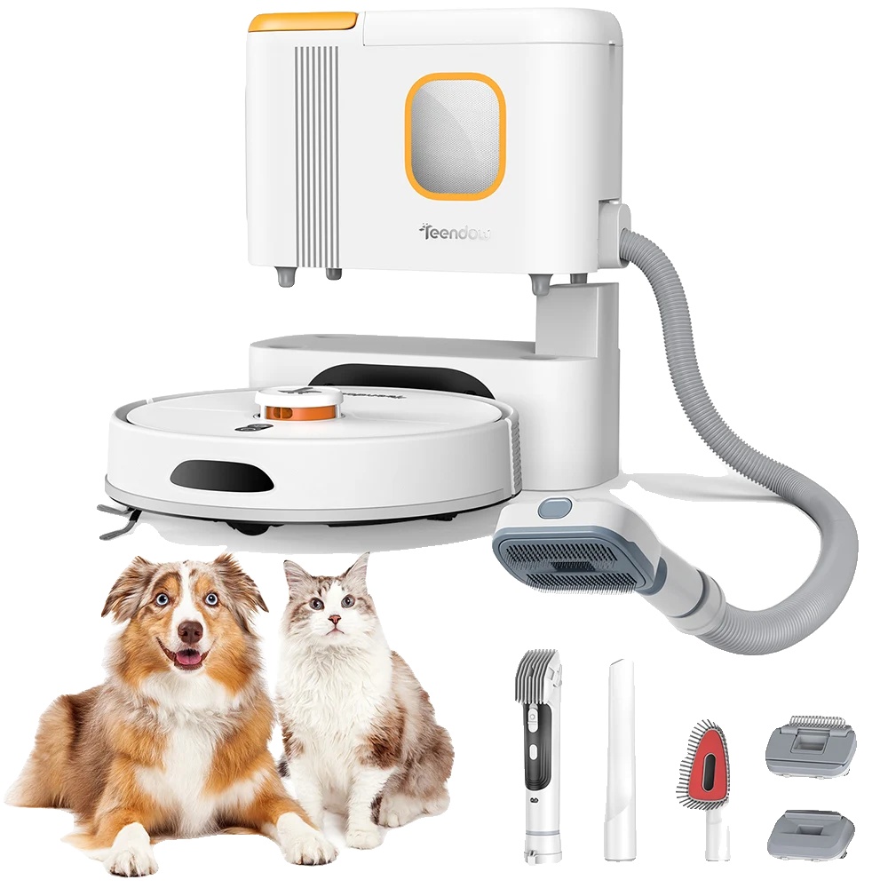 Robotersauger, 6000pa Saugkraft, 3-in-1 Design, Weiss