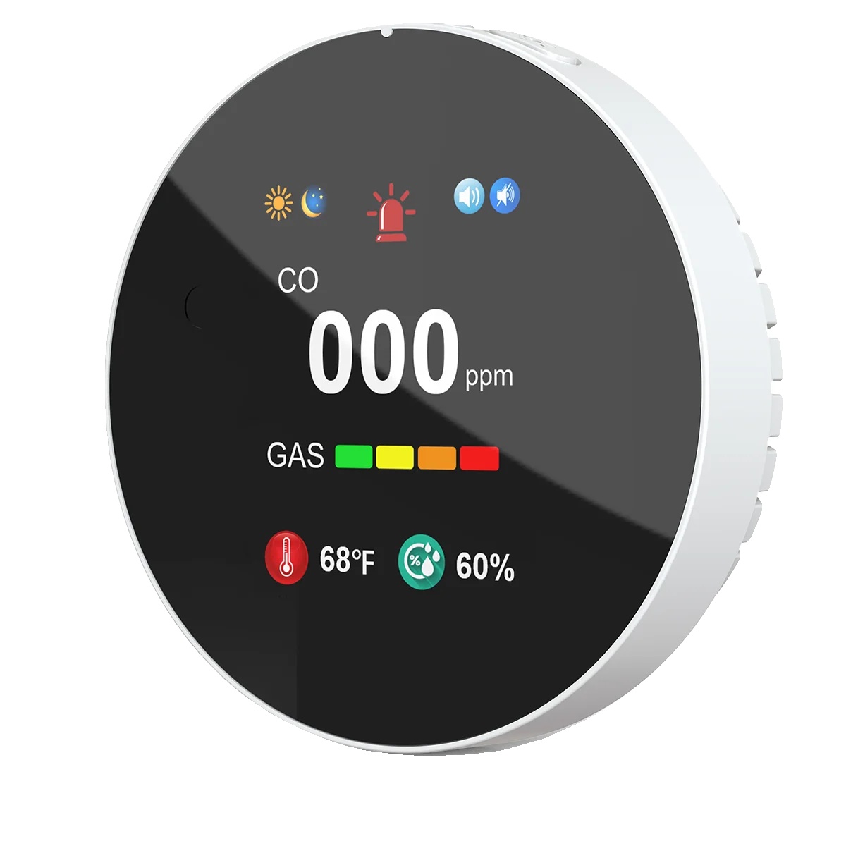 Gasalarm, Duale Erkennung, Echtzeitüberwachung, Weiß