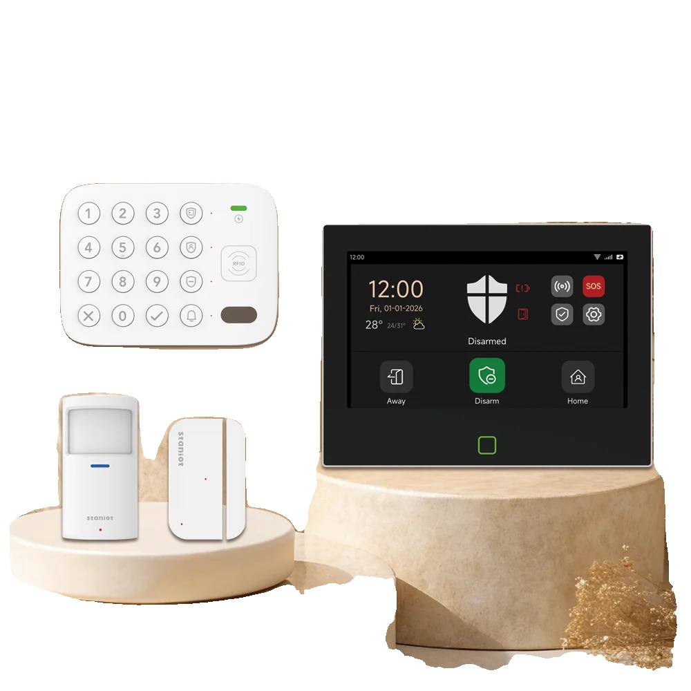 Sicherheitsalarmsystem, 5000mah Batterie, 115db Sirene, 1024x600 Touchscreen, Drahtlose Verbindung, Kompatibel Mit Alexa