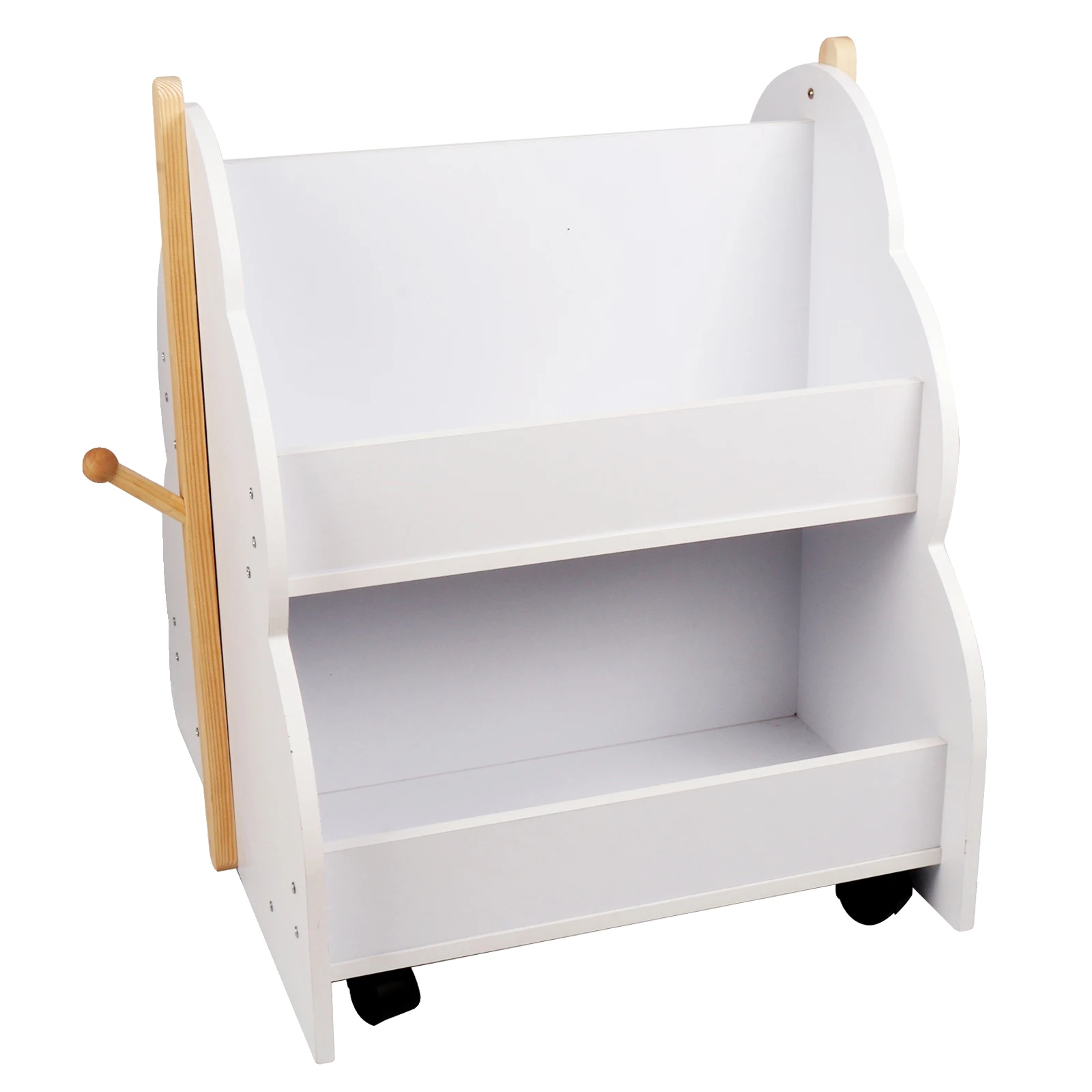 Kinderbibliothek, Baumförmiges Design, Mobil Mit Rädern, Weiss