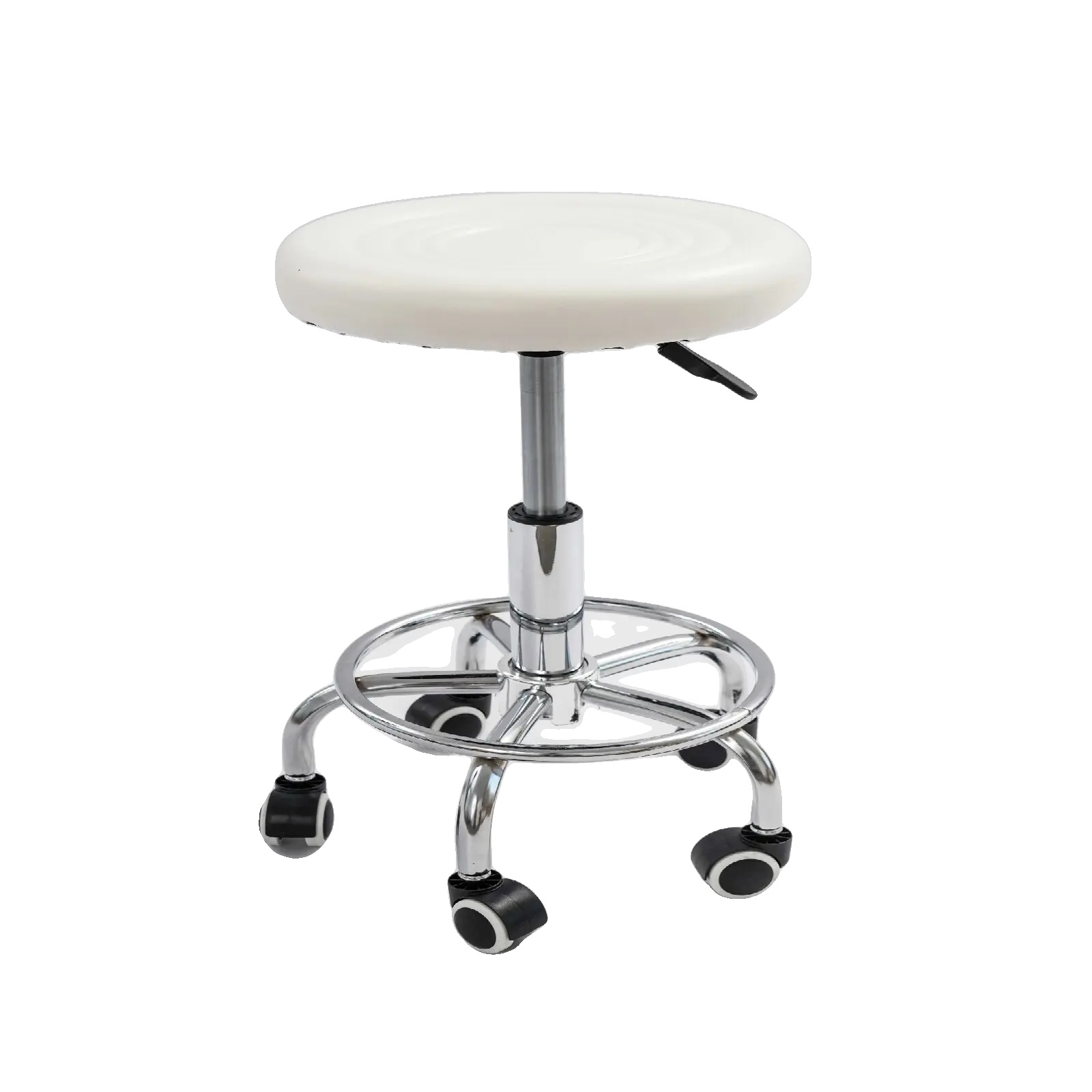 Rollhocker, Höhenverstellbar, Langlebiges Design, Weiss