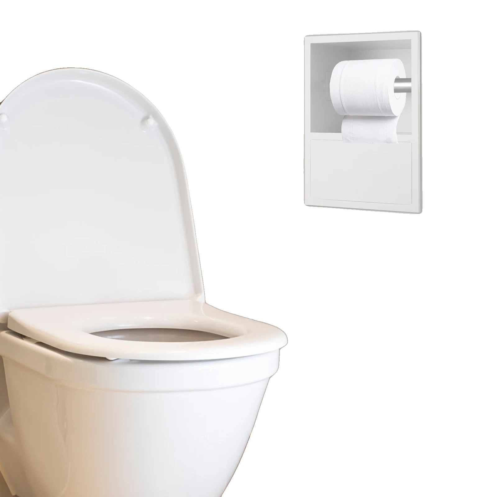 Toilettenpapierhalter, Wandmontage, Langlebiger Edelstahl, Weiss