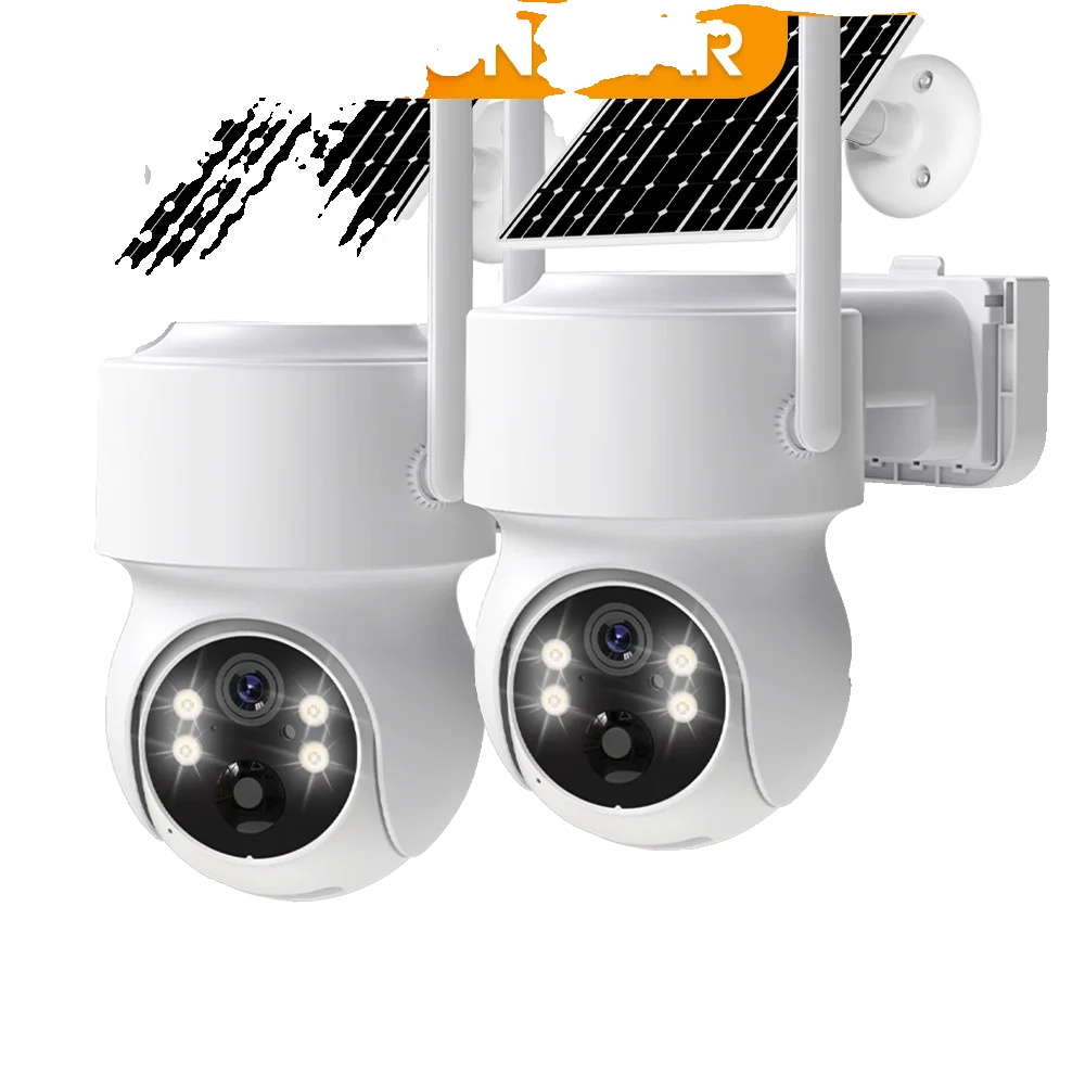 Drahtlose Solar-ip-kamera, Intelligente Nachtsicht, Zwei-wege-audio, 2pcs Kamera