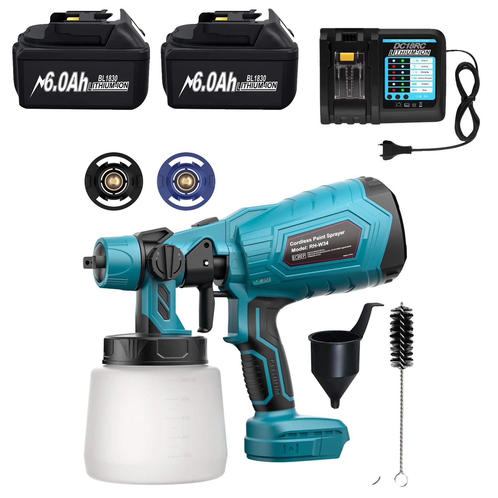 Akku-farbsprüher, Hohe Kapazität, Mehrere Verpackungsoptionen, Set4, 18v-a