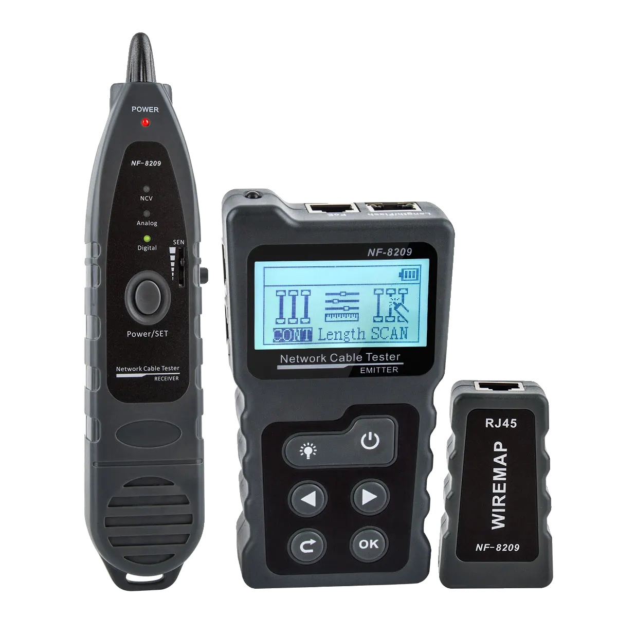 Netzwerkkabeltester, Multifunktional, Präzise Längenmessung, Nf-8209