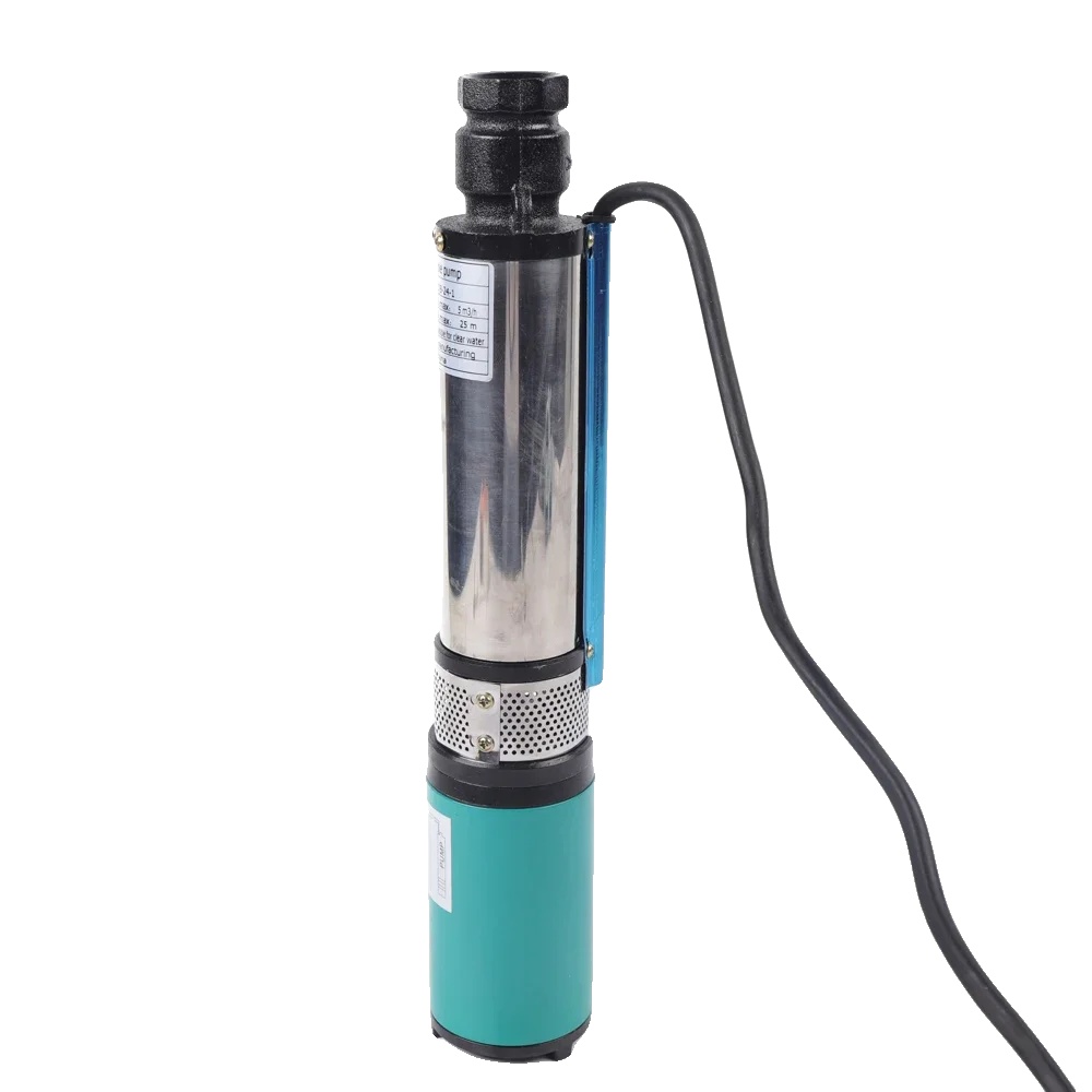 Tauchwasserpumpe, Hohe Effizienz, Reiner Kupfermotor, Silber