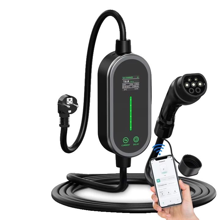 Tragbares Ladegerät, Intelligente Konnektivität, Einstellbarer Strom, 5m Typ 2-a