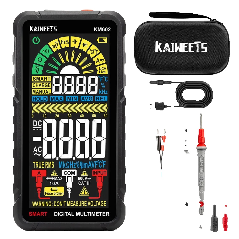 Digitalmultimeter, True-rms, 6000 Zählungen, Kaiweets Km602