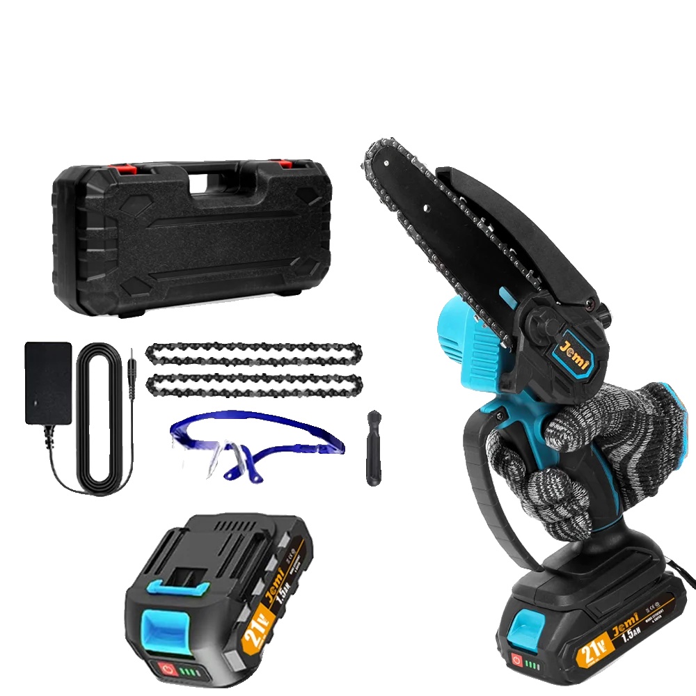 Kettensäge, Leichtes Design, Effizienter Batteriebetrieb, 2batterien 2ketten, Eu-a