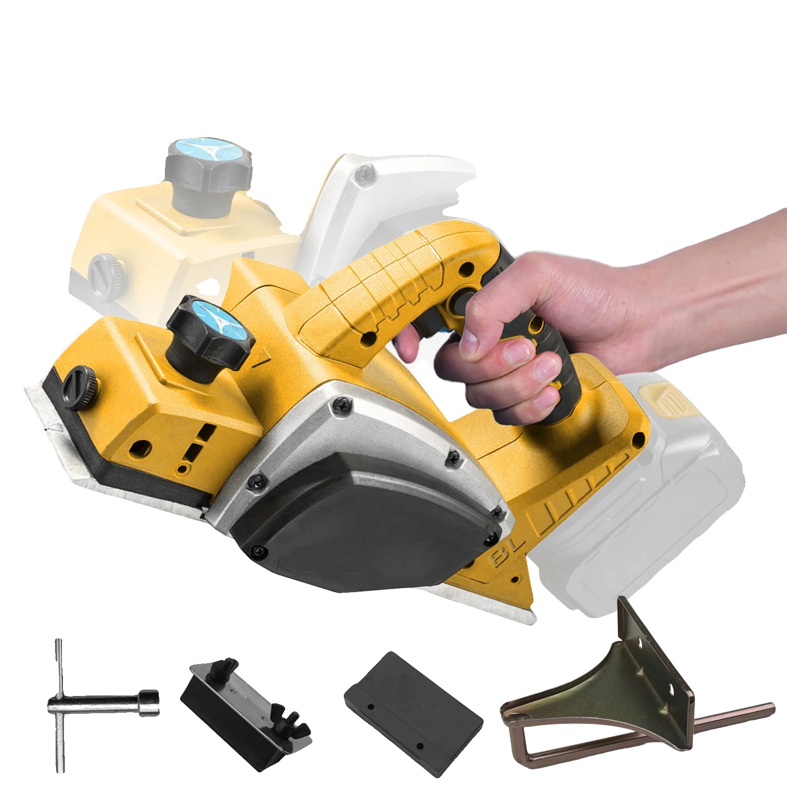 Elektrischer Hobel, Kabelloser Betrieb, Bürstenloser Motor, Keine Batterie, Eu