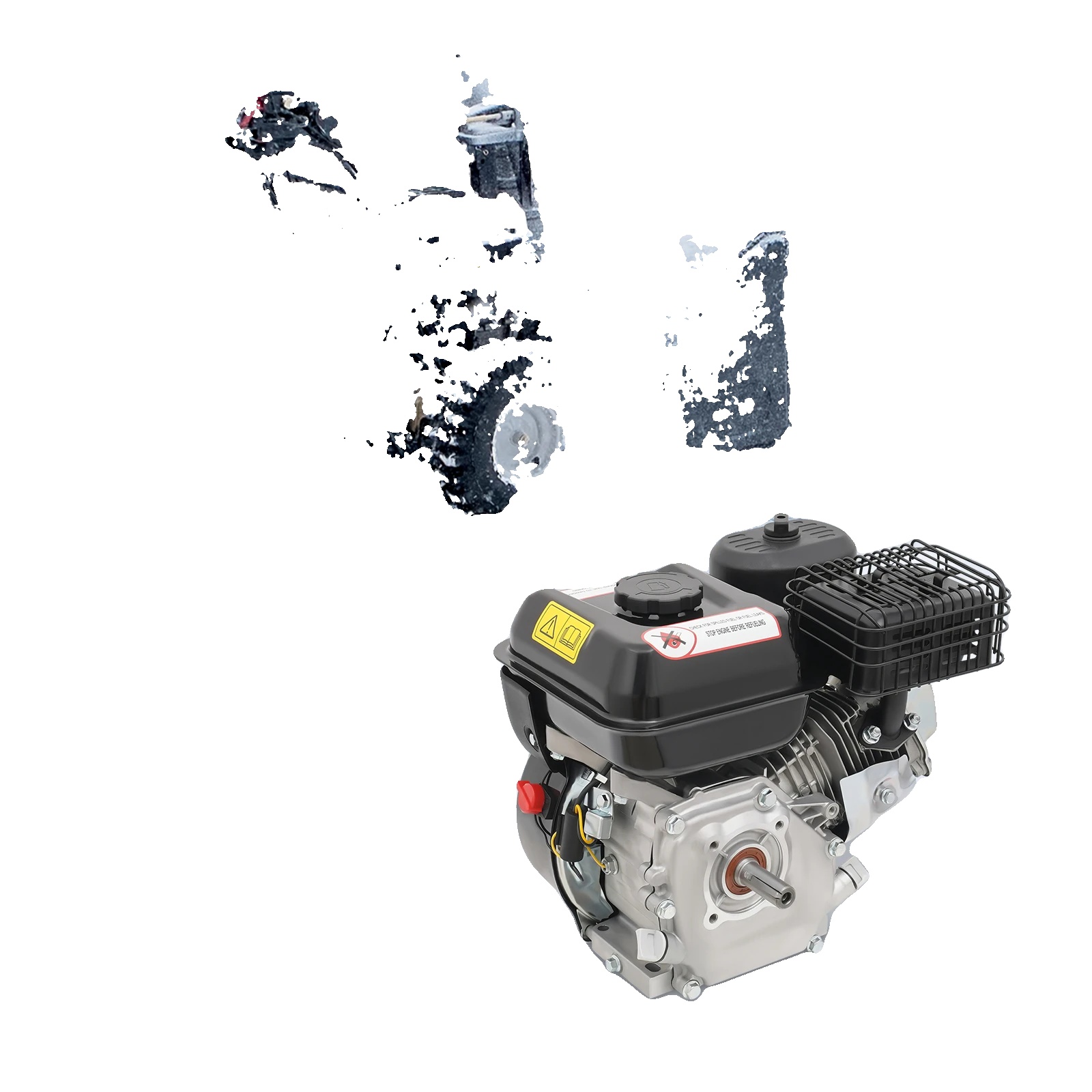 Benzinmotor, 7,5 Ps Leistung, 3600 U/min Geschwindigkeit, Schwarz
