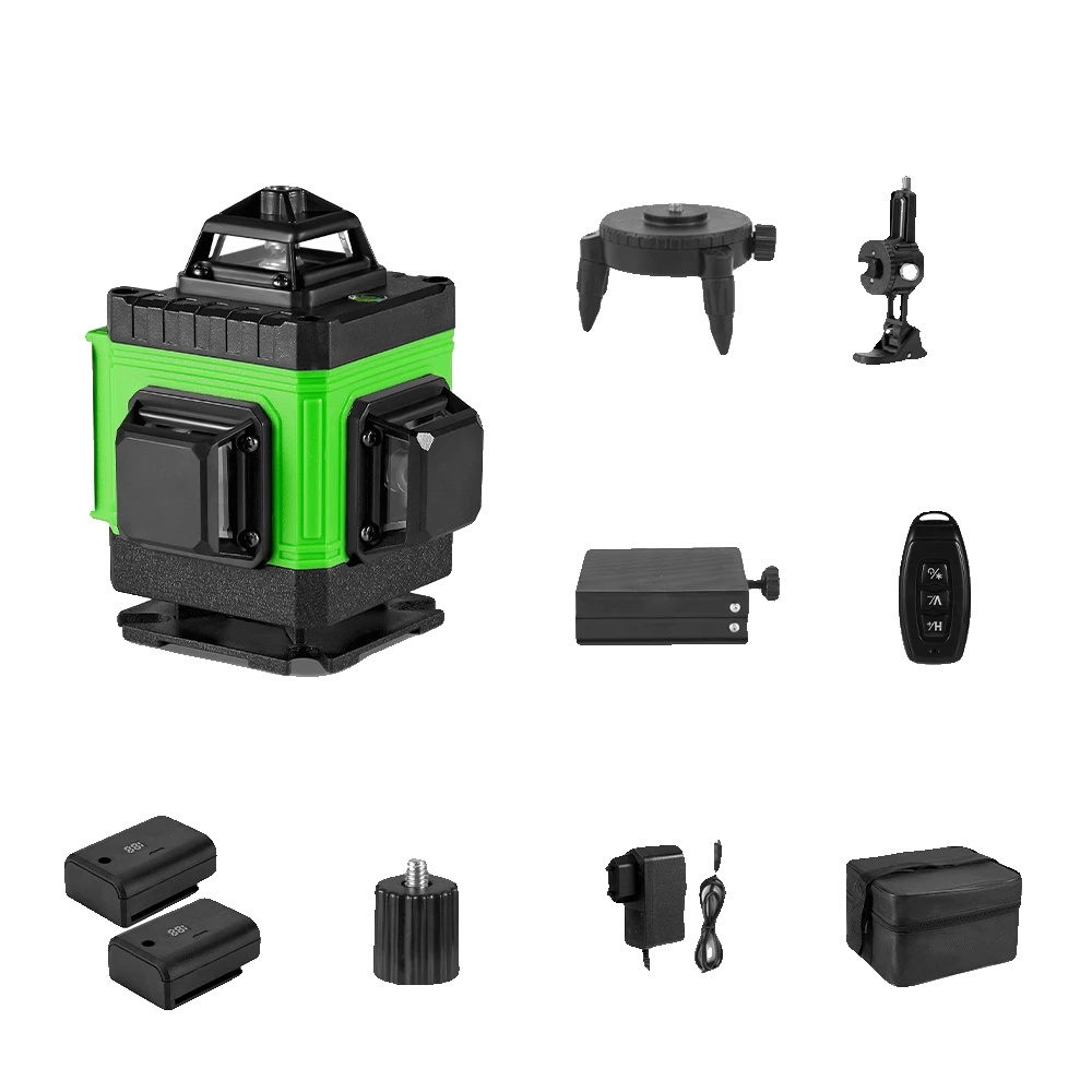 Laser-niveau, 16 Linien, Fernbedienung, 2 Batterien Set