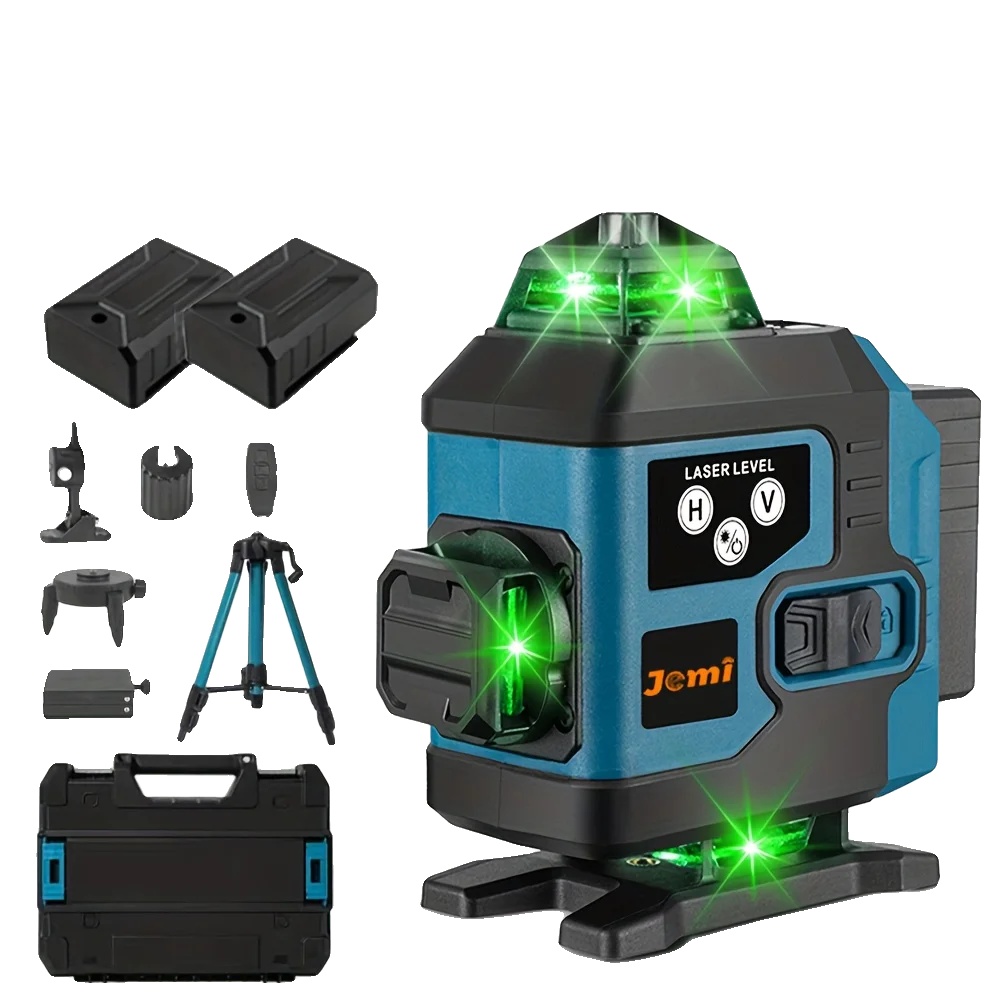Laser-nivelliergerät, 360° Layout, Benutzerfreundliches Display, 16zeilig 2batterie
