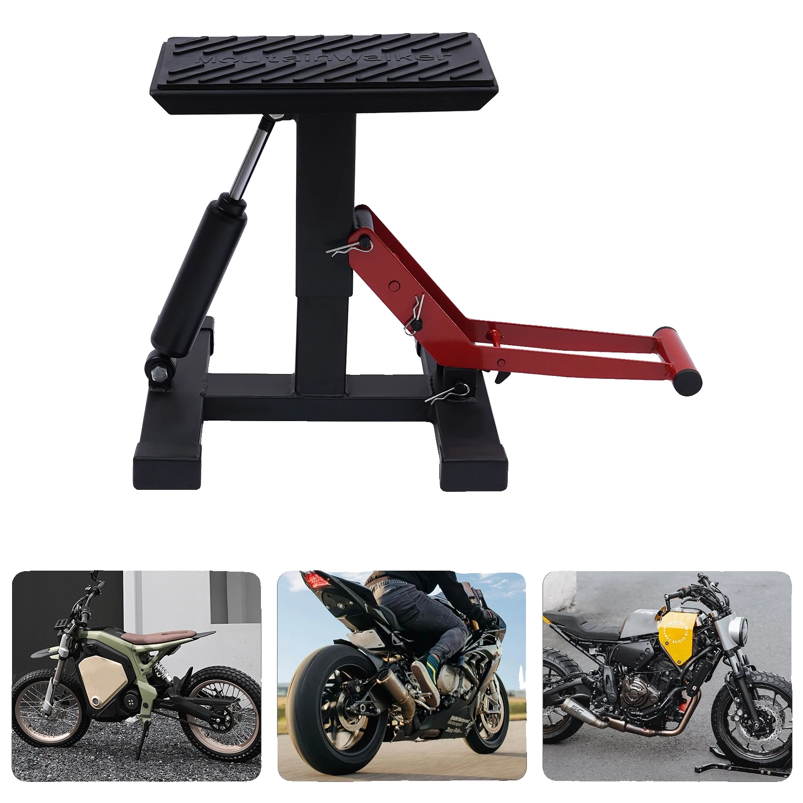 Motorradhebebühne, 400 Kg Tragfähigkeit, Verstellbare Höhe 25-40 Cm, Plattengröße 28 X 17 Cm, Bruttogewicht 6,6 Kg, Langlebige Stahlkonstruktion