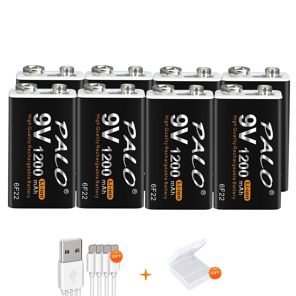 9v-batterie, Wiederaufladbare Lithium-ionen, Micro-usb-ladung, 8pcs Batterie