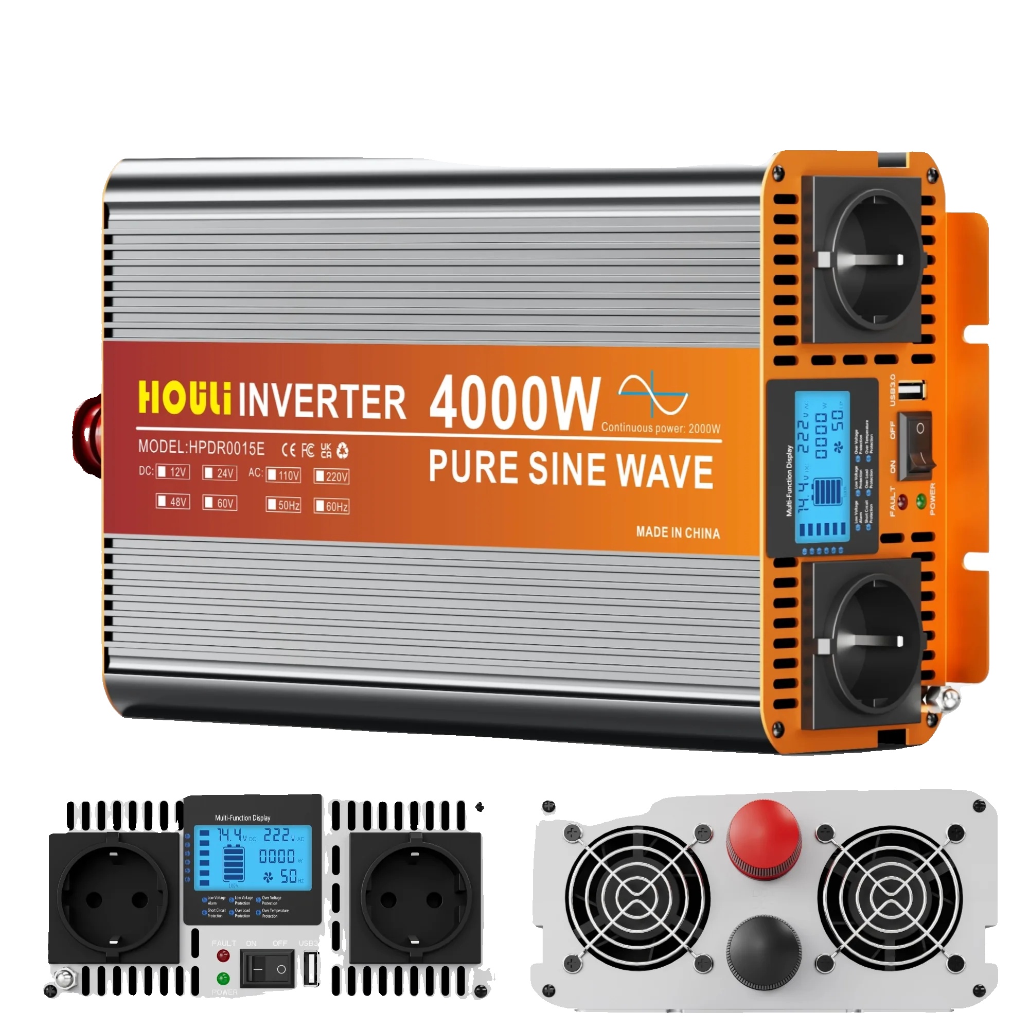 Dc/ac Wechselrichter, Reine Sinuswelle, Fernbedienung, Spitzenleistung 4000w-a, Europa-a, 12v, 230v-a