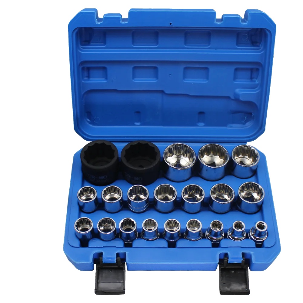 Torx Steckschlüsselsatz, 21 Teile, Langlebiger Chrom-vanadium-stahl, Blau
