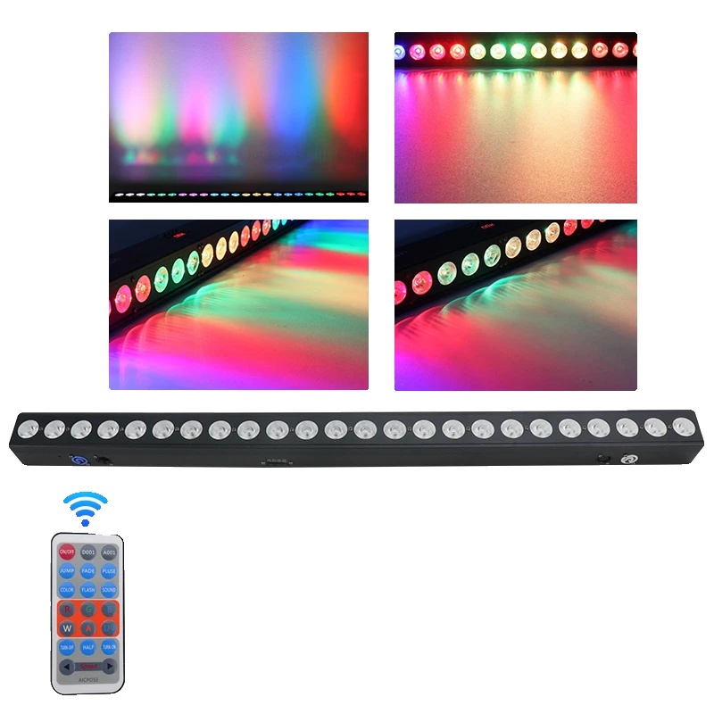 Led-wandfluter, Rgbw-farbeffekte, Vielseitige Steuerungsmodi, Fernbedienung 4in1, 6stück