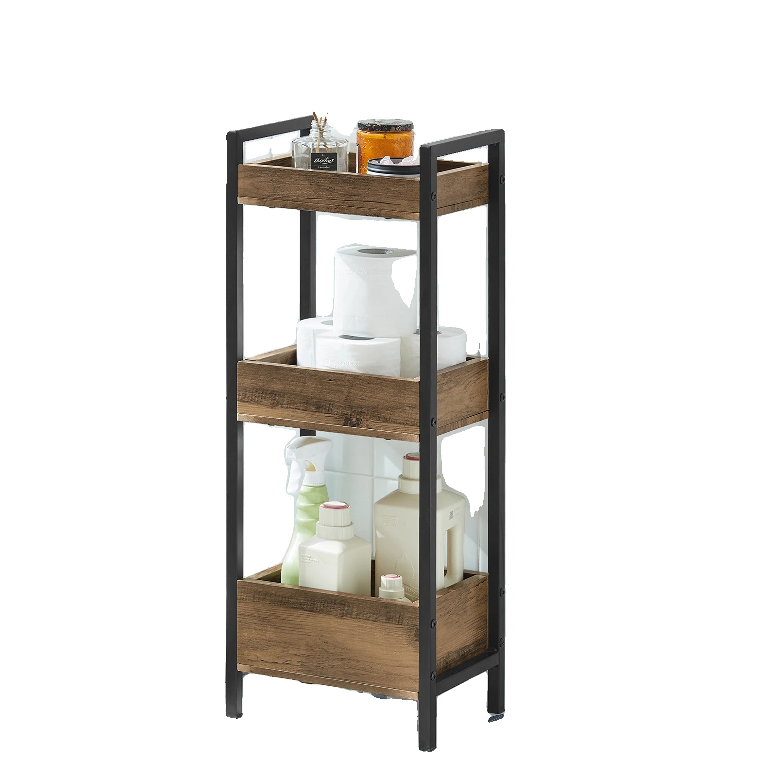 Badezimmer-schrank, Kompakte Größe, Stabile Regale, Vintage