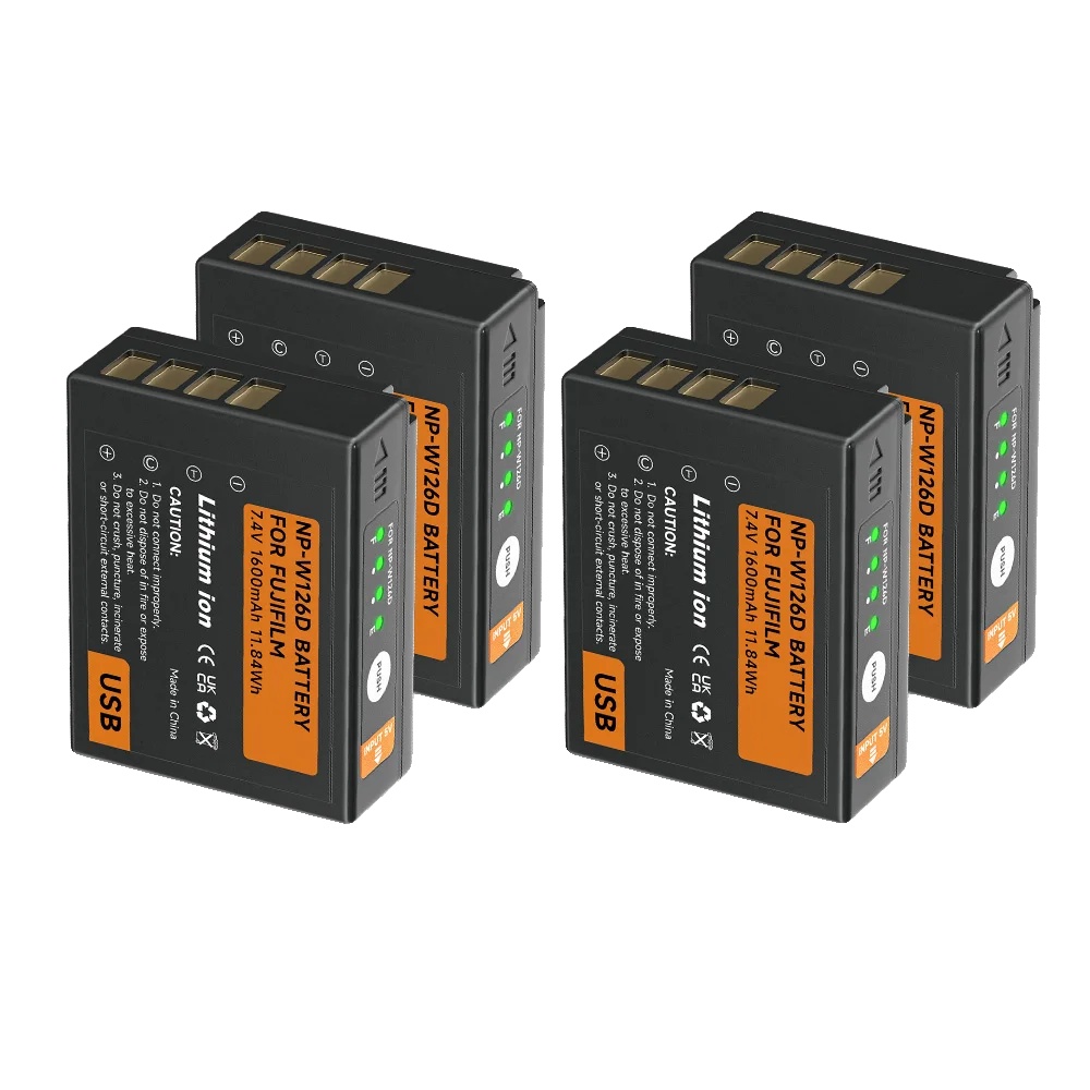 Batteriepack, Typ-c-ladung, Hohe Kapazität, 4 Stück Batterie