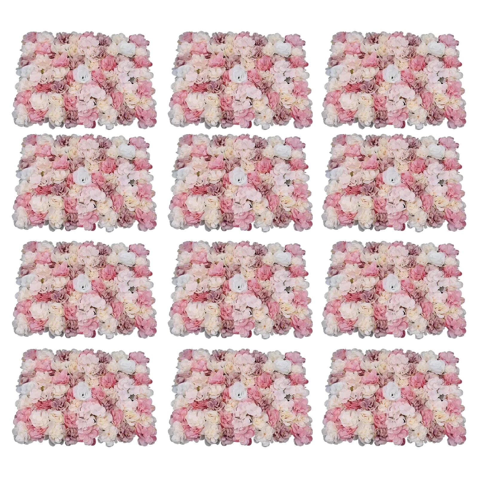 Blumenwandpaneel, Realistische Kunstblumen, Vielseitig Für Innen- Und Außenbereich, Rosa