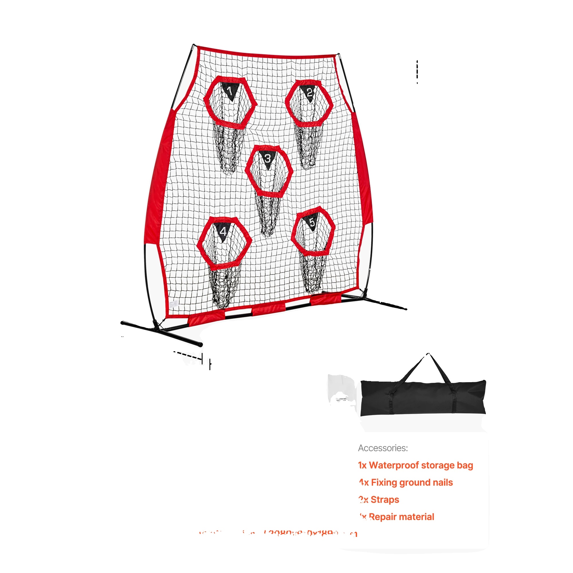 Fußballtrainer, Verstellbare Zieltaschen, Langlebiges Netzdesign, 6x6 Zoll Rot