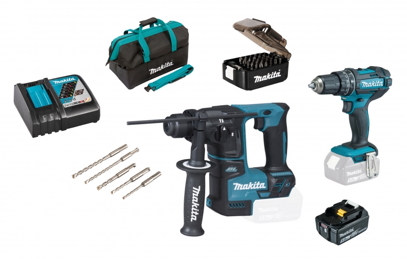 Makita Akku-Maschinen-Set DHR171Z + DHP482Z 1x 5Ah Akku Bild 2