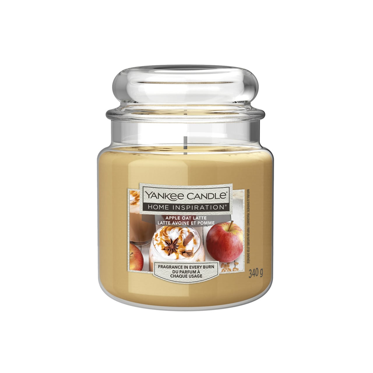 Yankee Candle Duftkerze Mittleres Glas Apple Oat Latte 340 g beige