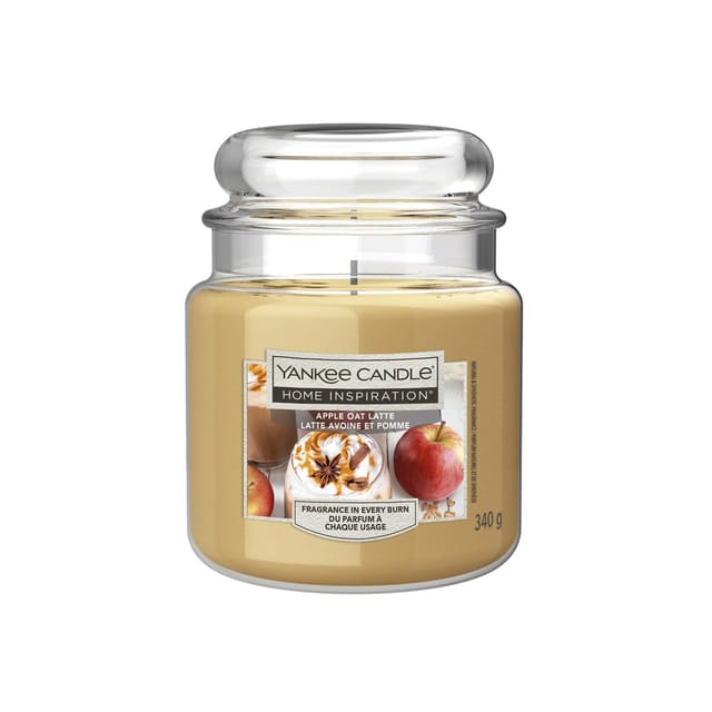 Yankee Candle Duftkerze Mittleres Glas Apple Oat Latte 340 g beige