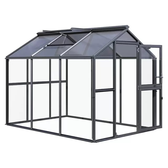 Kgt Gewächshaus "galant Iii", Anthrazit-grau, 6,7 M², 4 Mm Esg, 10 Mm Hkp