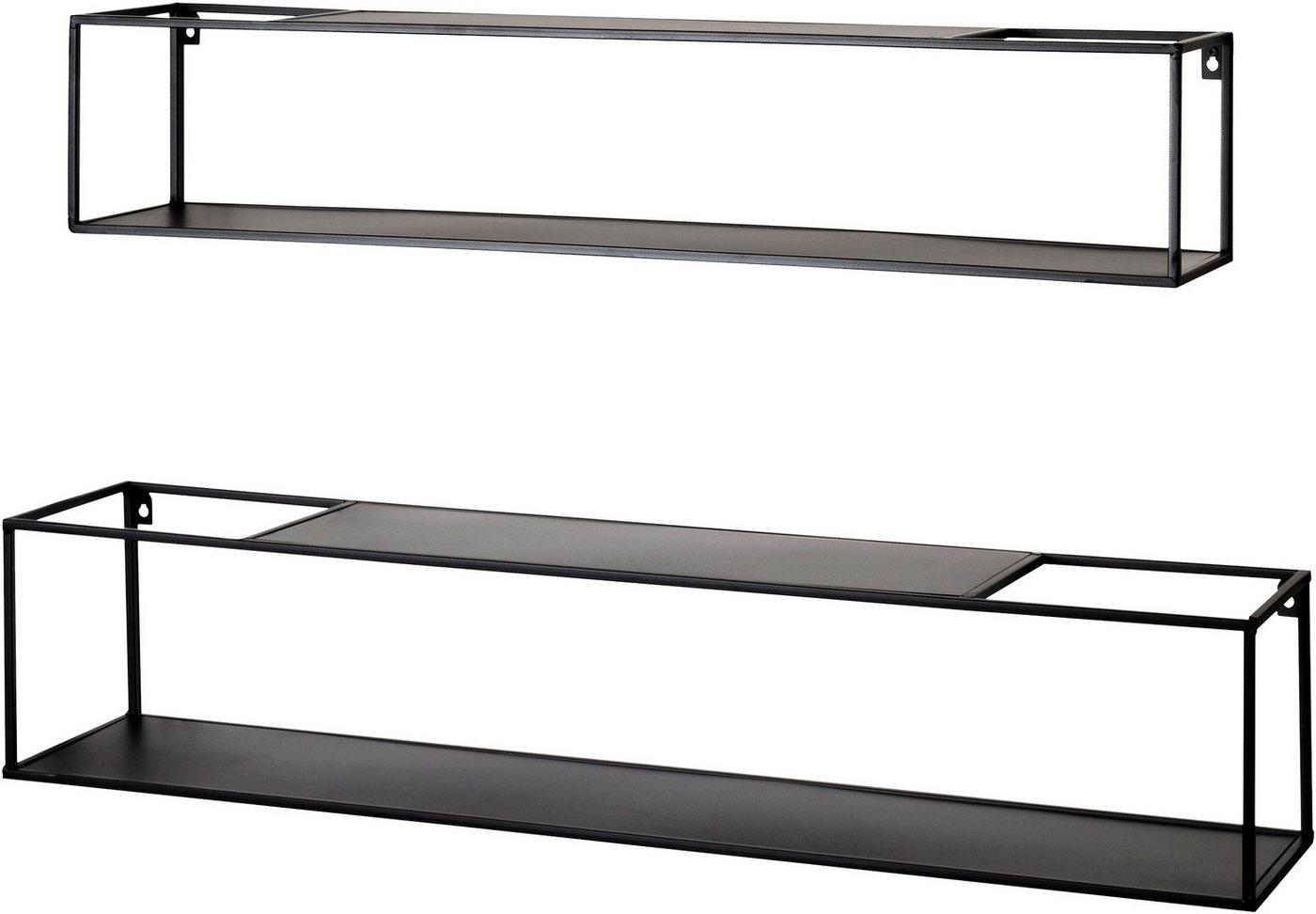 HAKU Wandregal Hängeregal, Wandboard, Set, rechteckig - aus Metall Schwarz - B/T/H 85/17/17 und 95/20/20 cm Bild 3