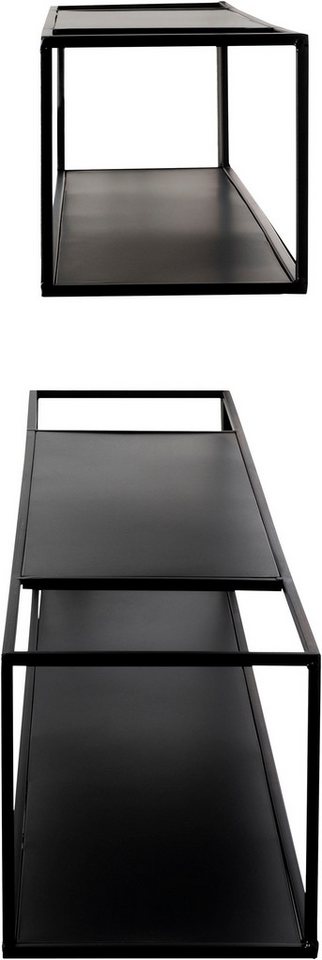 HAKU Wandregal Hängeregal, Wandboard, Set, rechteckig - aus Metall Schwarz - B/T/H 85/17/17 und 95/20/20 cm Bild 4