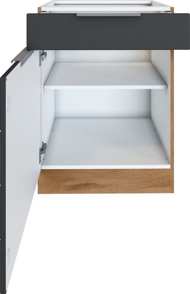 KOCHSTATION Unterschrank KS-Luhe 60 cm breit, hochwertige MDF-Fronten mit waagerechter Lisene Bild 3