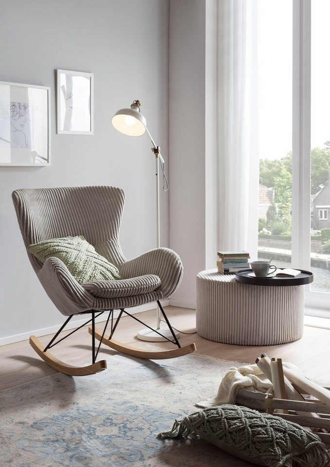 SalesFever Schaukelstuhl Entspannung pur, Bezug in moderner Cord-Optik Bild 4