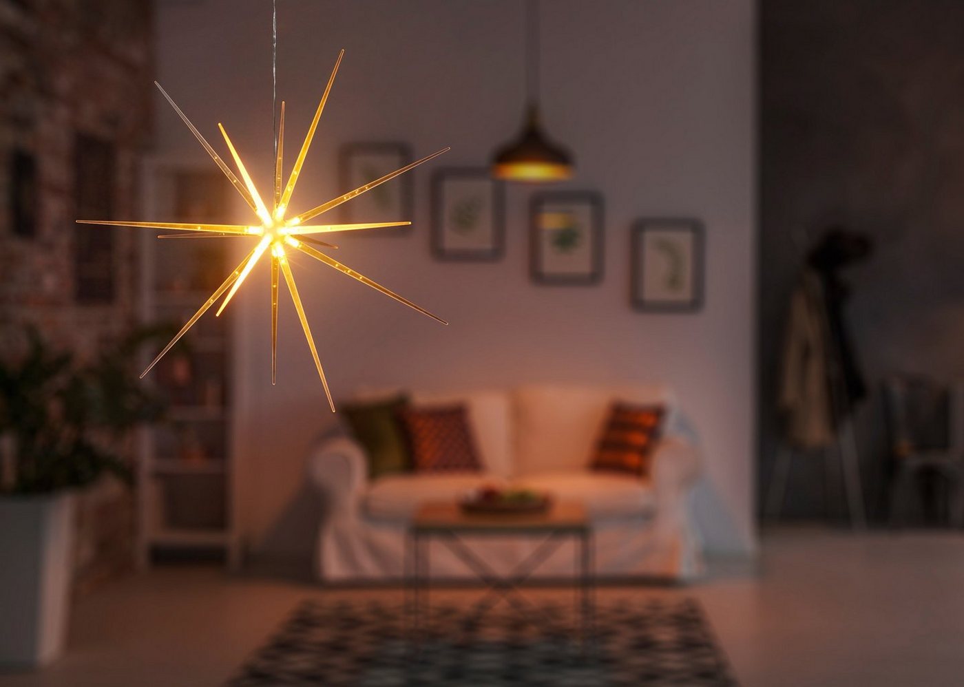 BONETTI LED Stern Weihnachtsstern, Weihnachtsdeko aussen, Timerfunktion, getrennt schaltbar, LED fest integriert, Warmweiß, Ø ca. 51 cm je Stern, mit 8 verschiedenen Leuchtfunktionen Bild 3