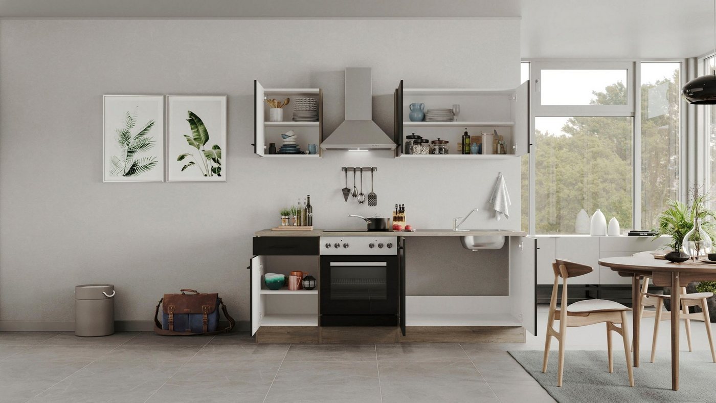 Flex-Well Küche Capri, mit und ohne E-Geräten erhältlich, Gesamtbreite 210 cm