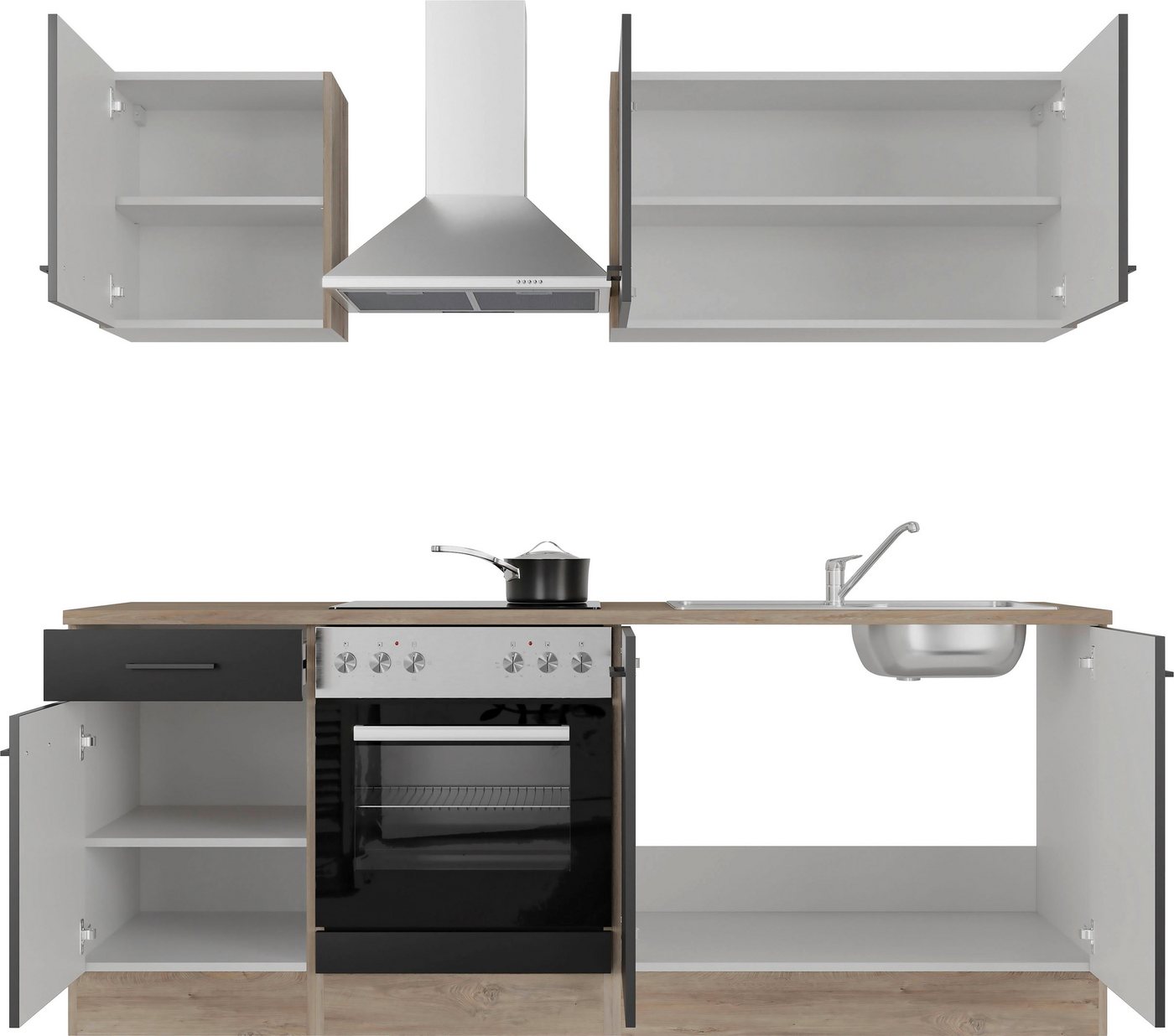 Flex-Well Küche Capri, mit und ohne E-Geräten erhältlich, Gesamtbreite 210 cm Bild 2