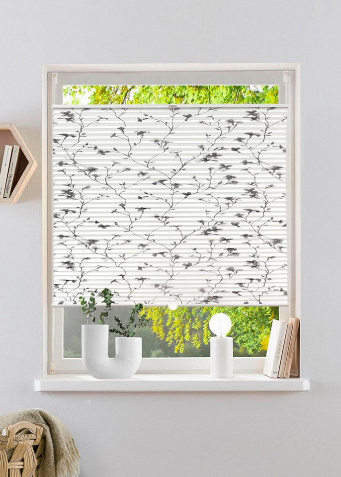 OTTO home Plissee MINNA, ohne Bohren, Klemmfix, Floraler Print, Lichtschutz, ohne Bohren, verspannt, Klemmfix, Fixmaß mit Floralem Print, für Fenster & Tür - sehr beliebt! Bild 2