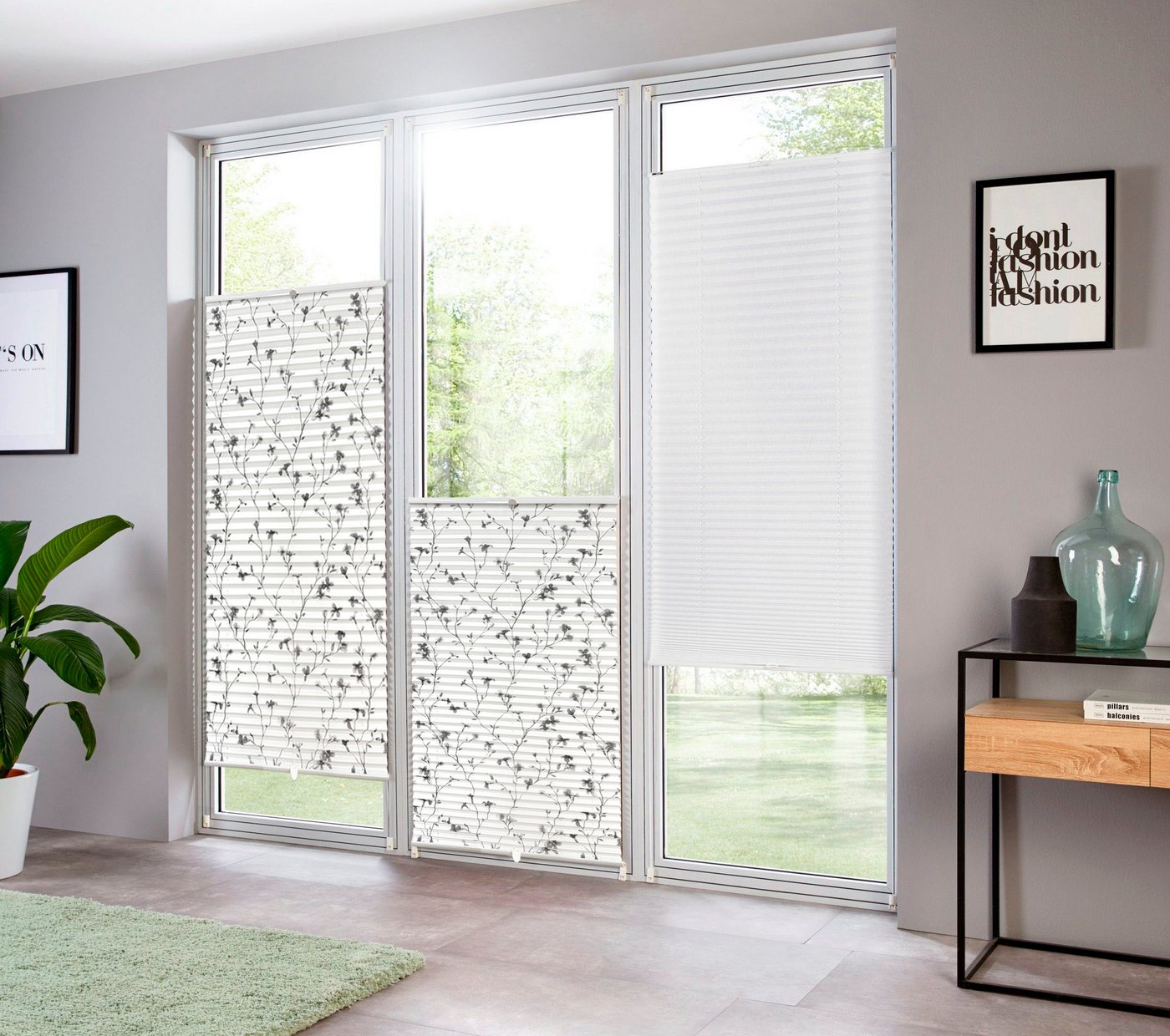 OTTO home Plissee MINNA, ohne Bohren, Klemmfix, Floraler Print, Lichtschutz, ohne Bohren, verspannt, Klemmfix, Fixmaß mit Floralem Print, für Fenster & Tür - sehr beliebt! Bild 3