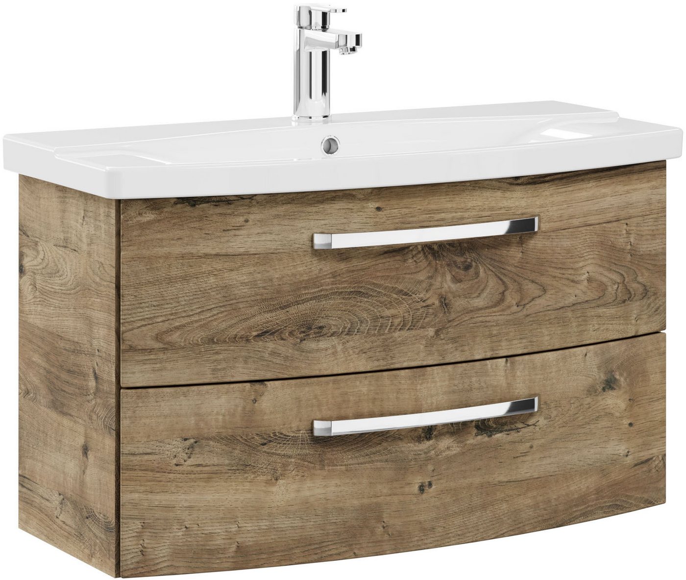 Saphir Badmöbel-Set Serie 4010 2-teilig Keramik-Waschtisch mit LED-Spiegelschrank, (Set), Badezimmer Set 84 cm breit, inkl. Türdämpfer, 3 Türen, 2 Schubladen Bild 4
